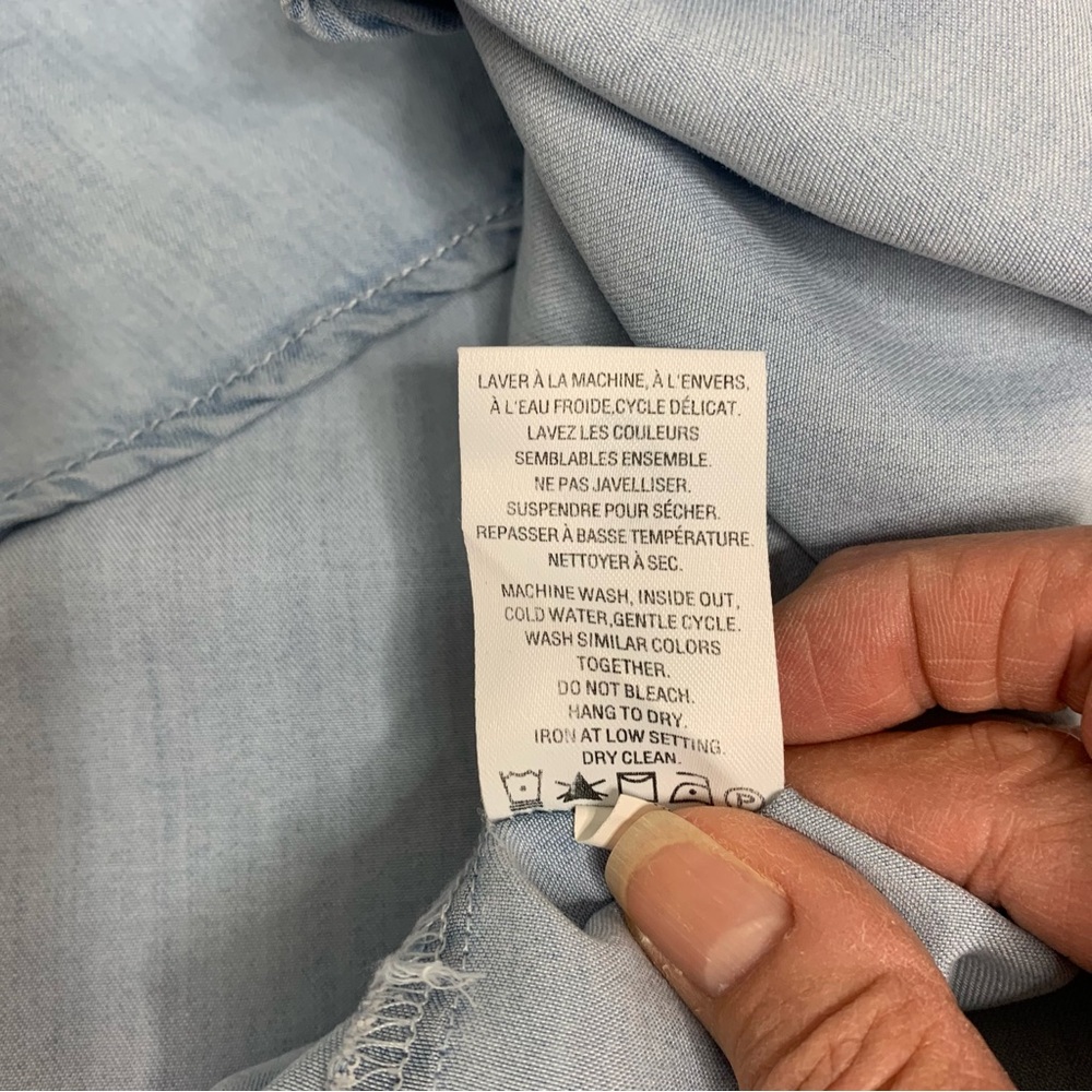 Reitmans Light Blue Denim Look Long Sleeve shirt Dress Women’s Size XXL - Picture 11 of 15